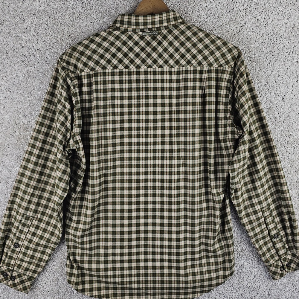 ExOfficio Plaid Flannel Long Sleeve Button Up Shirt Men's Medium Travel Shirt - Picture 2 of 11